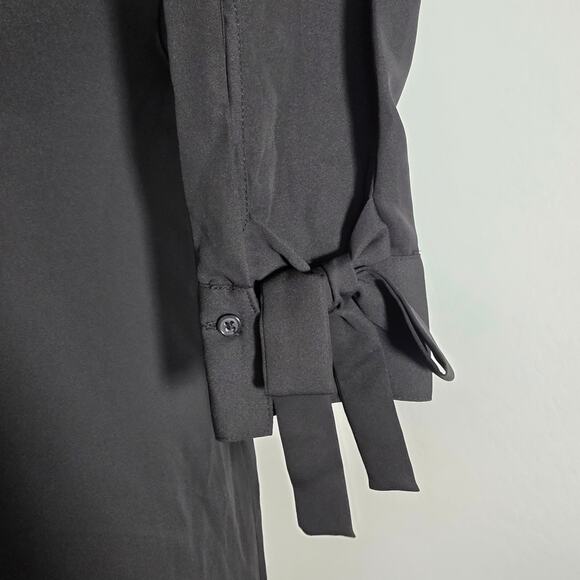 Simply Vera Vera Wang Black Embellished Chiffon blouse sz L - Picture 4 of 9